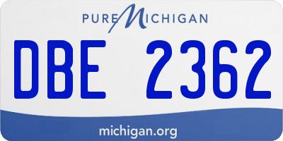 MI license plate DBE2362