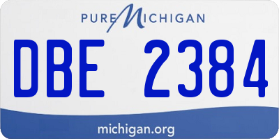 MI license plate DBE2384