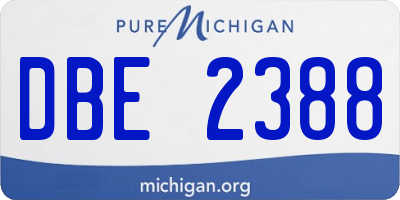 MI license plate DBE2388