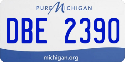MI license plate DBE2390