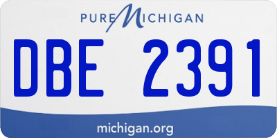 MI license plate DBE2391