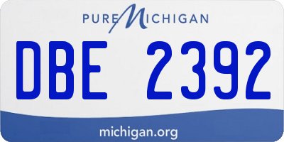 MI license plate DBE2392