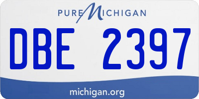 MI license plate DBE2397