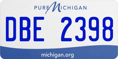 MI license plate DBE2398
