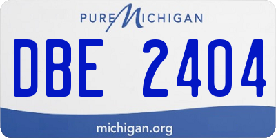 MI license plate DBE2404