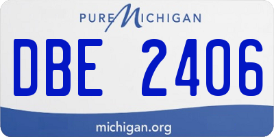 MI license plate DBE2406