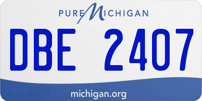 MI license plate DBE2407