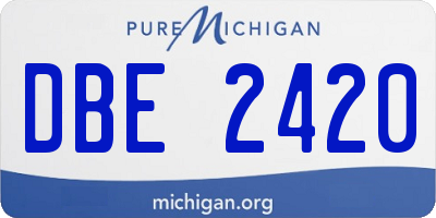 MI license plate DBE2420