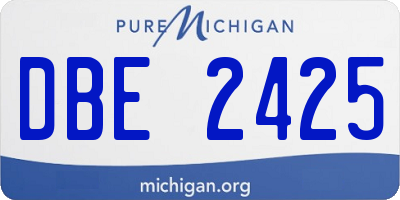 MI license plate DBE2425