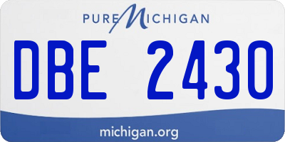 MI license plate DBE2430