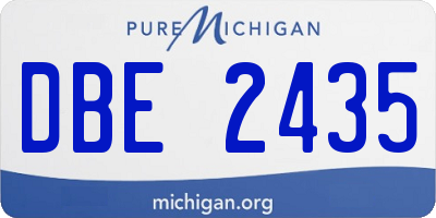 MI license plate DBE2435