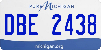 MI license plate DBE2438