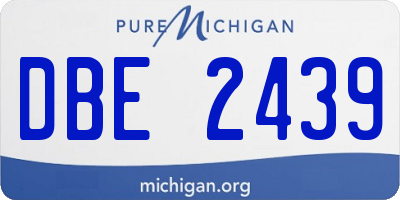 MI license plate DBE2439