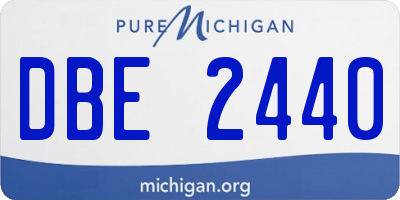 MI license plate DBE2440