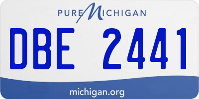 MI license plate DBE2441