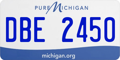MI license plate DBE2450