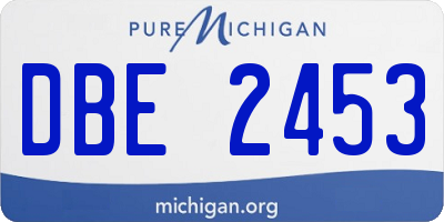 MI license plate DBE2453