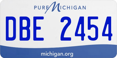 MI license plate DBE2454
