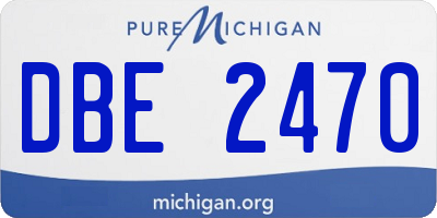 MI license plate DBE2470