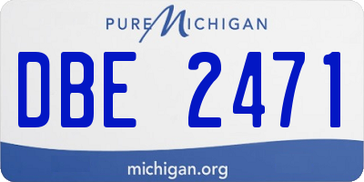 MI license plate DBE2471