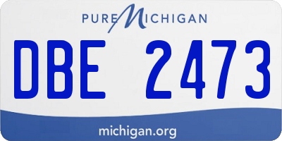 MI license plate DBE2473