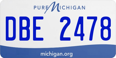 MI license plate DBE2478