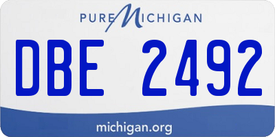 MI license plate DBE2492