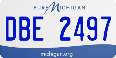 MI license plate DBE2497