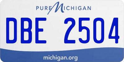 MI license plate DBE2504