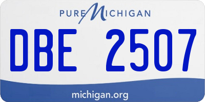 MI license plate DBE2507