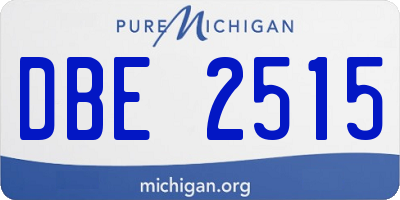 MI license plate DBE2515