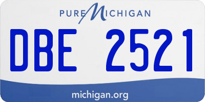MI license plate DBE2521