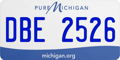 MI license plate DBE2526