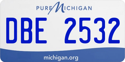 MI license plate DBE2532