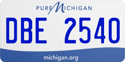 MI license plate DBE2540
