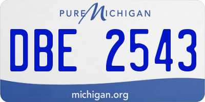 MI license plate DBE2543