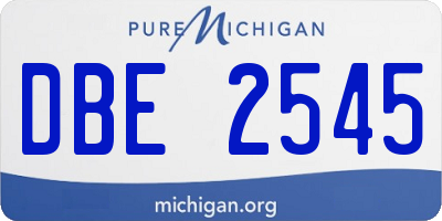 MI license plate DBE2545