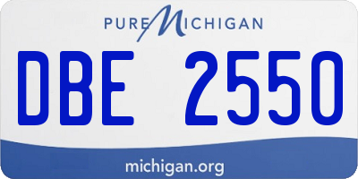 MI license plate DBE2550
