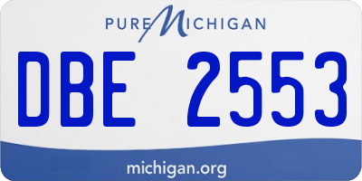 MI license plate DBE2553