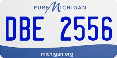 MI license plate DBE2556