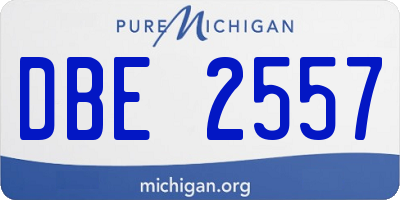 MI license plate DBE2557