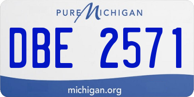 MI license plate DBE2571