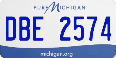 MI license plate DBE2574