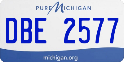 MI license plate DBE2577