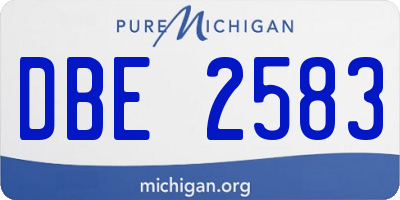 MI license plate DBE2583