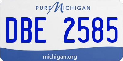 MI license plate DBE2585
