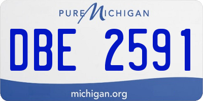 MI license plate DBE2591