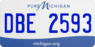 MI license plate DBE2593