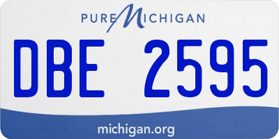 MI license plate DBE2595