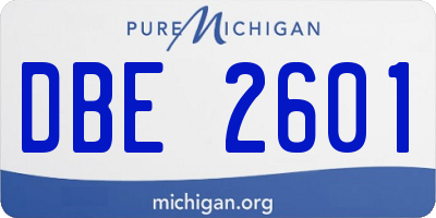 MI license plate DBE2601